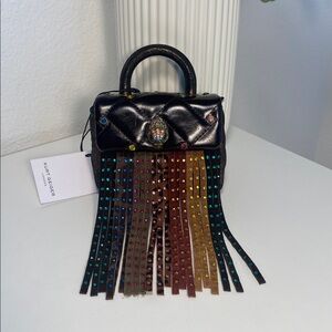 NWT Kurt Geiger Leather Micro Kensington Fringe Bag